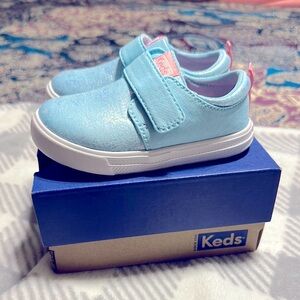 Keds Finley Flex Kids Light Blue Velcro Sneakers 6M
